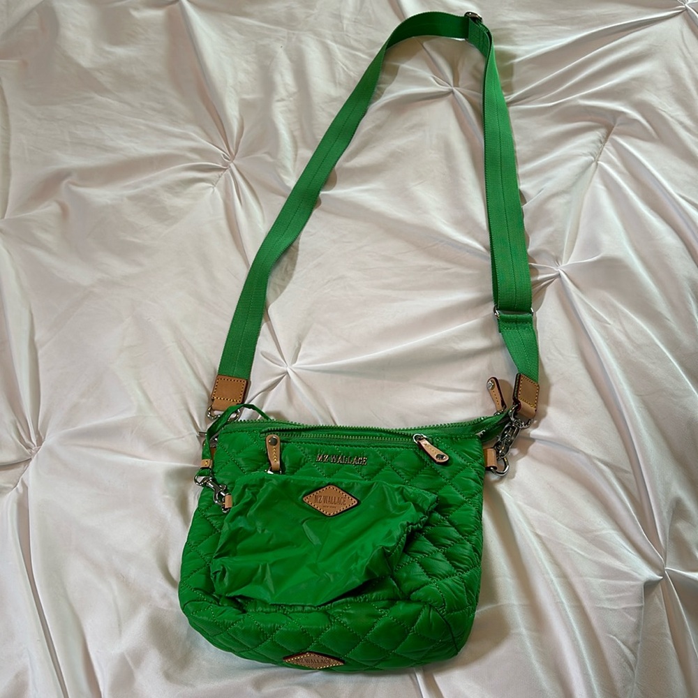 Like new: MZ Wallace Metro Scout Crossbody in a rare kelly green. Beautiful!!